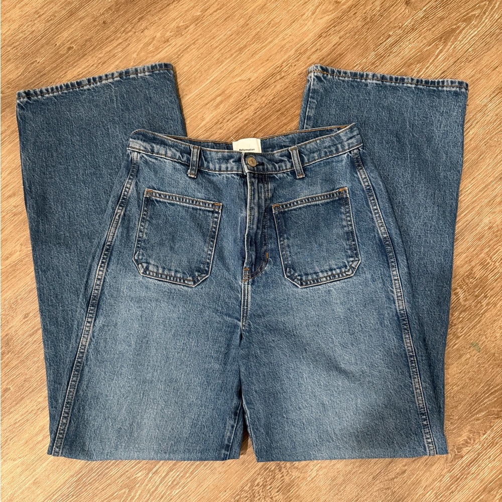 Reformation Alyssa High Rise Wide Leg Long Jeans, Size 29 - Picture 7 of 12